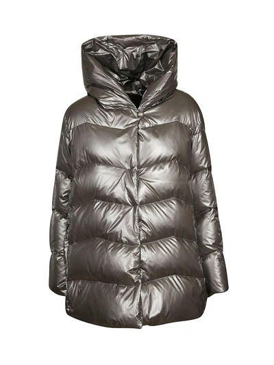Shop Violanti Hooded Down Jacket In Silver