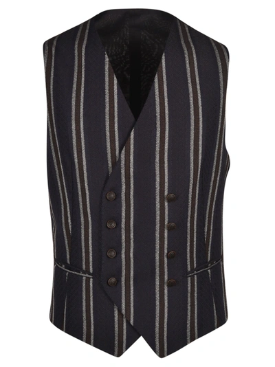 Tagliatore Striped Vest In Basic