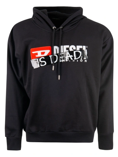 Shop Diesel Is Dead Print Sweatshirt In Black