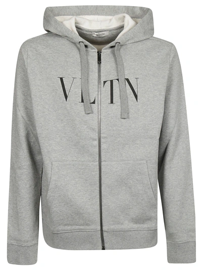 Shop Valentino Vltn Zipped Hoodie In 080