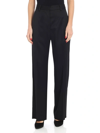 Shop Mm6 Maison Margiela Flared High Waisted Trousers In Nero