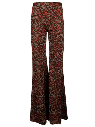 Shop Chloé Swirl Print Trousers In A Multicolor Red