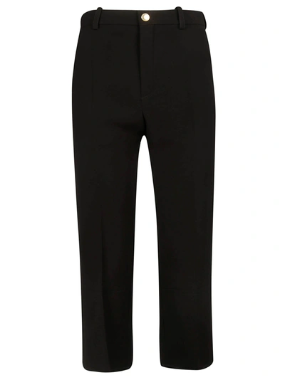 Shop Chloé Cropped Trousers In Black
