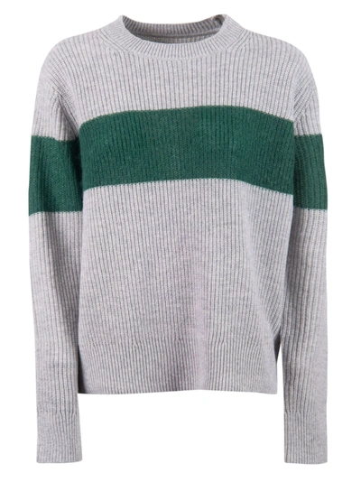 Shop Calvin Klein Color Block Sweater In Light Grey Htr Green