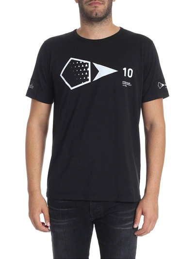 Shop Stone Island Shadow Project Printed Cotton T-shirt In Nero