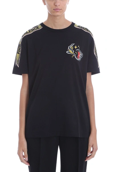 Shop Givenchy Libra Black Jersey Logo T-shirt