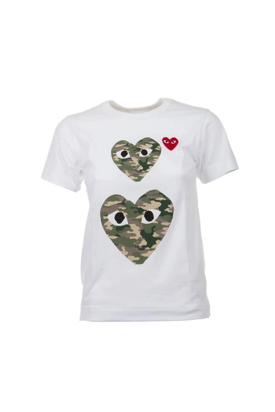 Shop Comme Des Garçons Play Comme Des Garcons Play Tshirt With Heart In White