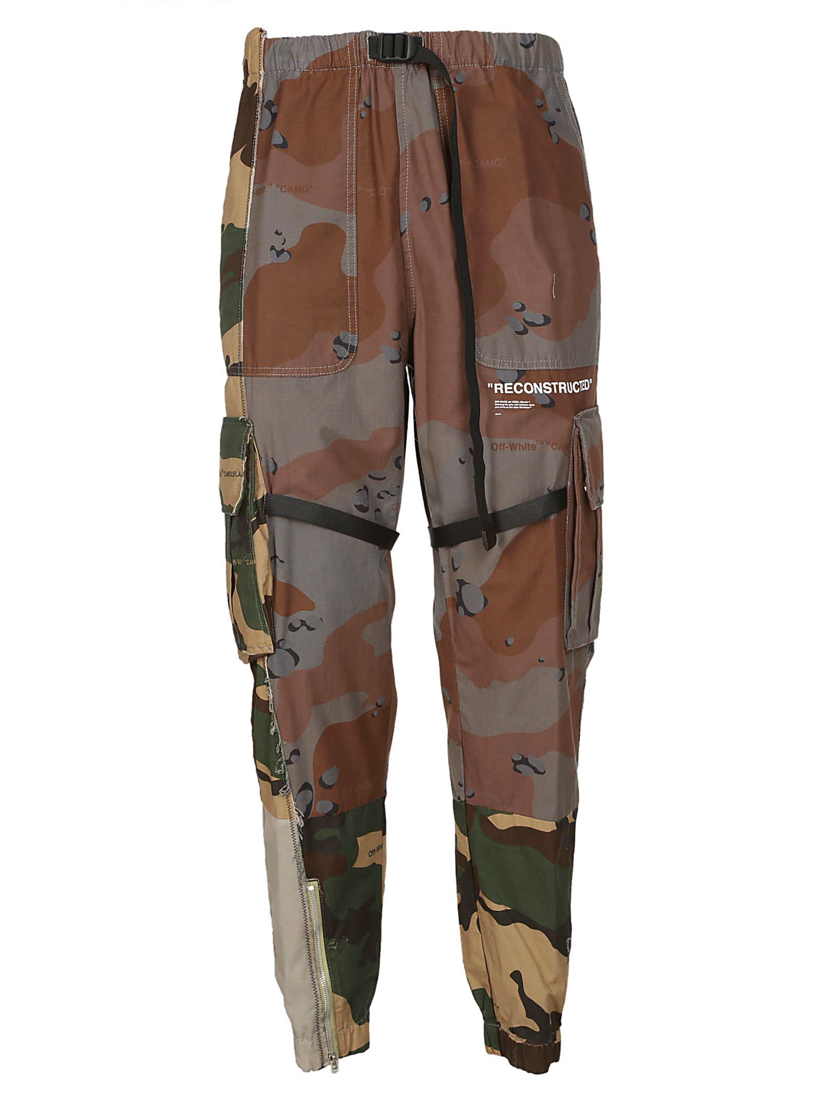 off white deconstructed camo pants