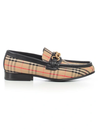 Shop Burberry The 1983 Check Link Loafers In Black