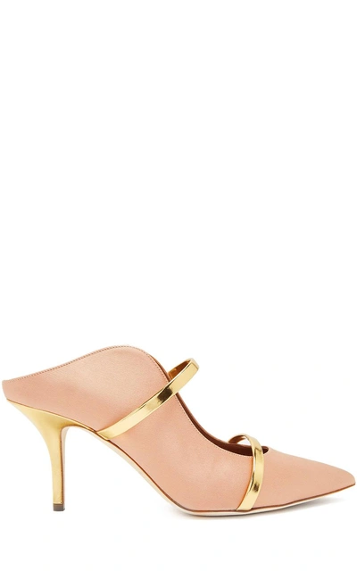 Shop Malone Souliers Maureen Satin Mules In Rosa