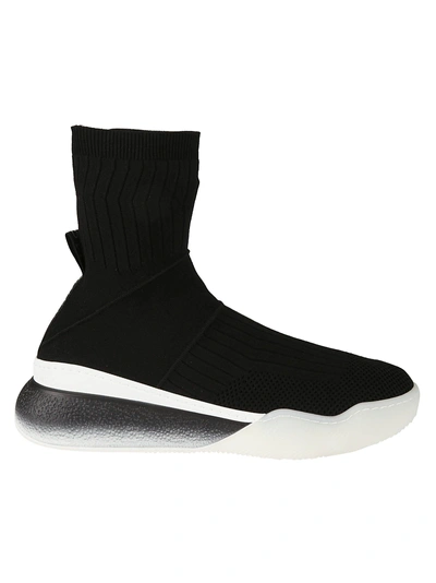 Shop Stella Mccartney Stretch Sock Sneakers In Blackblkwht
