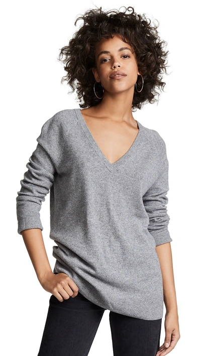 Shop Equipment Asher V-neck Sweater In Heather Grey