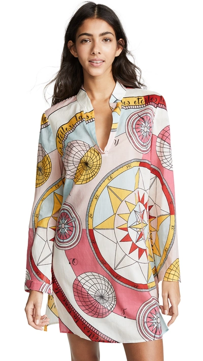 Shop Tory Burch Stephanie Beach Tunic In Pink Constellation