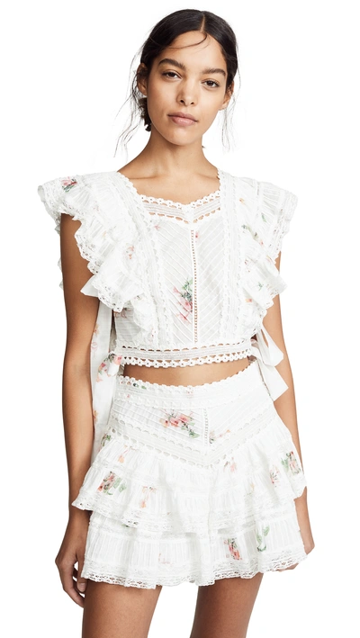 Shop Zimmermann Heathers Pintuck Top In Floating Bouquet