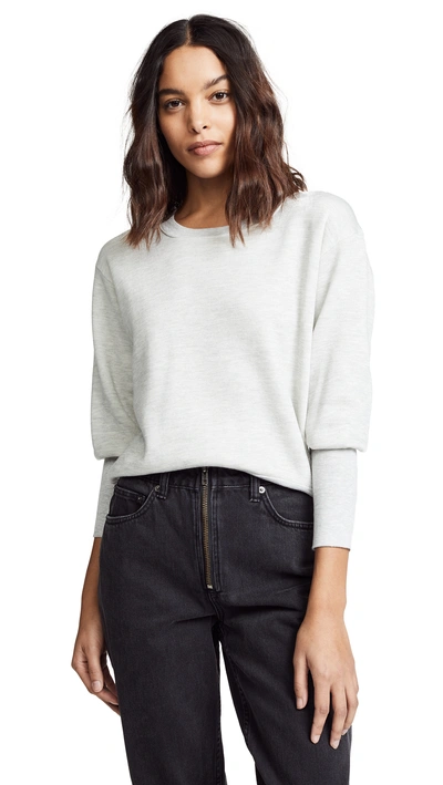 Shop Nation Ltd Coco Cuffed Sweatshirt In Light Heather Grey