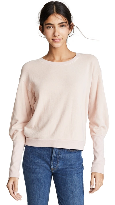 Shop Nation Ltd Coco Cuffed Sweatshirt In Pink Rose