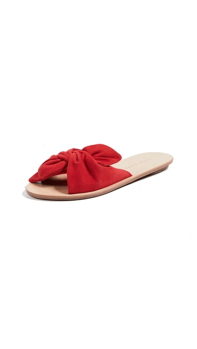 Shop Loeffler Randall Phoebe Knotted Slide Sandals In Bright Red