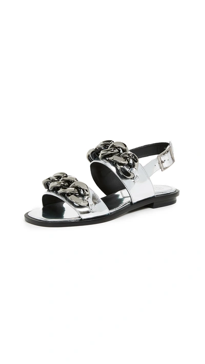 Shop Tory Burch Adrien Sandals In Silver