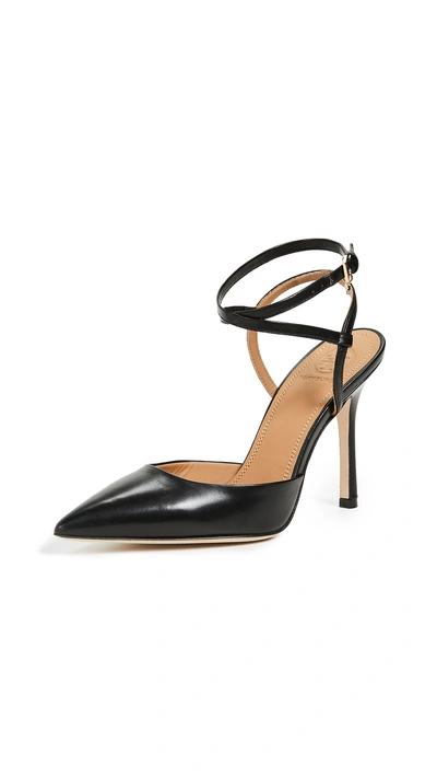 Shop Tory Burch Penelope 100mm Ankle Strap Pumps In Perfect Black