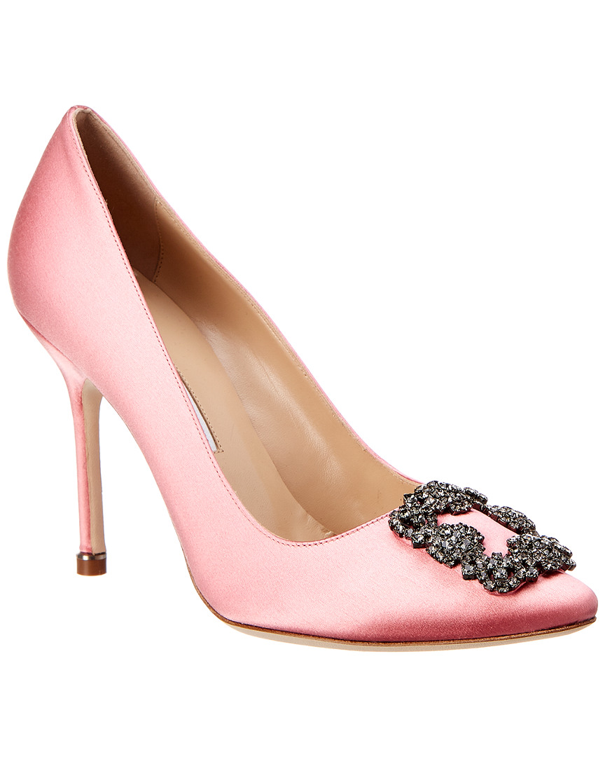 Manolo Blahnik Hangisi 105 Satin Pump In Pink | ModeSens