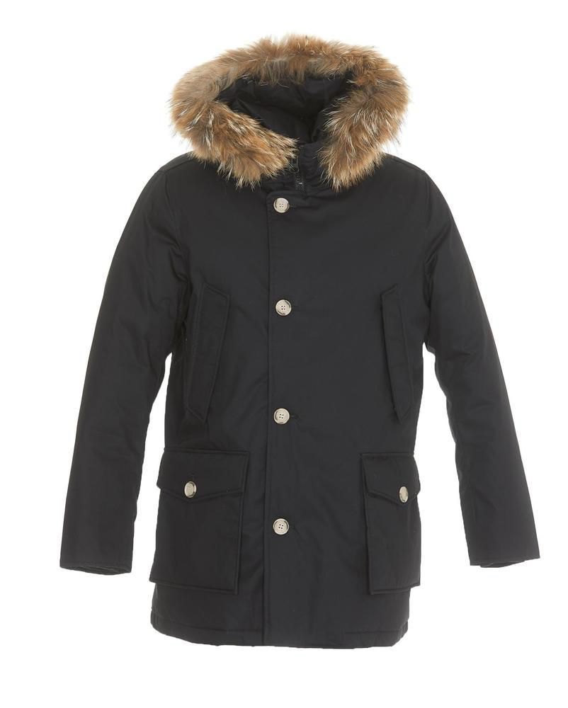 Woolrich Coyote Fur Trimmed Parka In Black | ModeSens