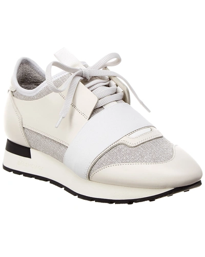 Shop Balenciaga Leather Sneaker In White