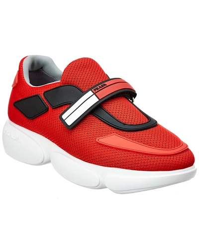 Shop Prada Cloudbust Knit Sneaker In Red