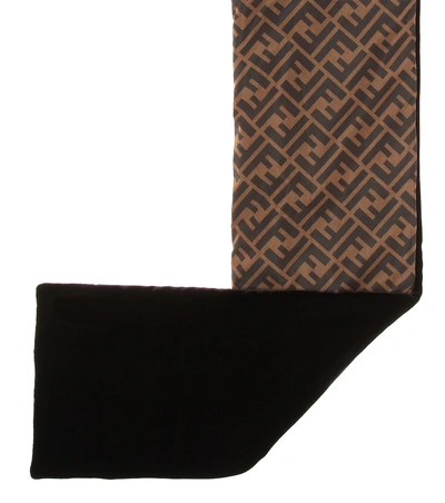 Shop Fendi Reversible Printed Scarf In Brown