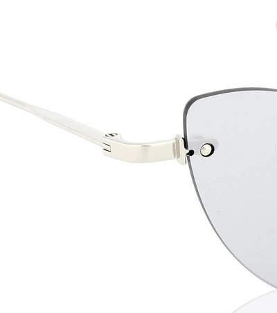 Shop Saint Laurent Sl 254 Loulou Heart-shaped Sunglasses In Grey