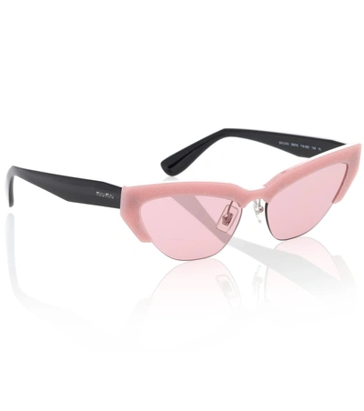 Shop Miu Miu Cat-eye Sunglasses In Pink