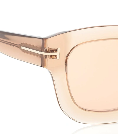 Shop Tom Ford Square Acetate Sunglasses In Beige