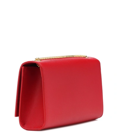 Shop Saint Laurent Medium Kate Leather Shoulder Bag In Red