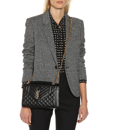 Saint Laurent Envelope Medium Shoulder Bag In Black