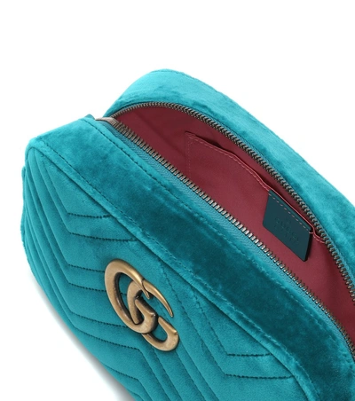 Shop Gucci Gg Marmont Small Shoulder Bag In Blue