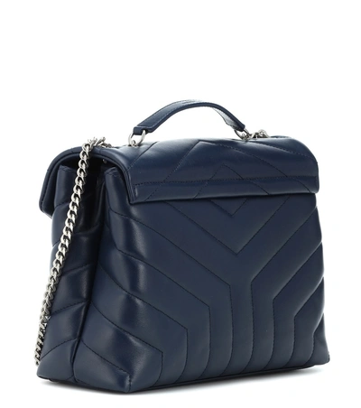 Shop Saint Laurent Small Loulou Leather Shoulder Bag In Blue