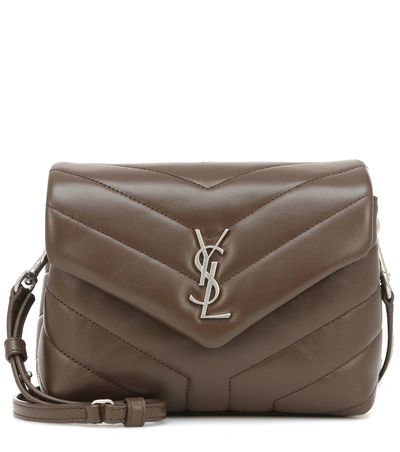 Shop Saint Laurent Toy Loulou Leather Shoulder Bag In Brown