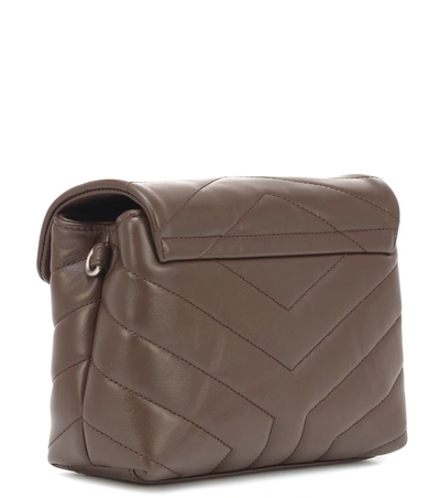 Shop Saint Laurent Toy Loulou Leather Shoulder Bag In Brown