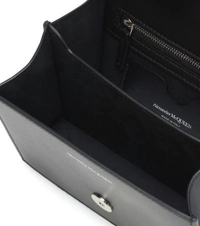 Shop Alexander Mcqueen Jewelled Small Leather Shoulder Bag In Black
