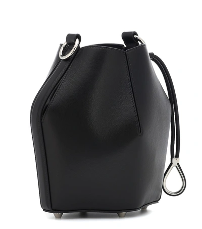 Shop Alexander Mcqueen Small Leather Bucket Bag In Black