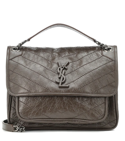 Shop Saint Laurent Medium Niki Leather Shoulder Bag In Brown
