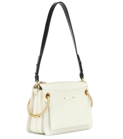 Shop Chloé Small Roy Leather Shoulder Bag In White