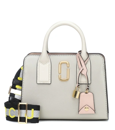 Shop Marc Jacobs Little Big Shot Leather Tote In Grey