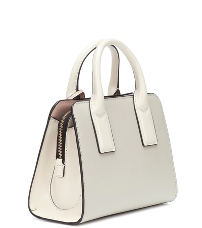 Shop Marc Jacobs Little Big Shot Leather Tote In Grey