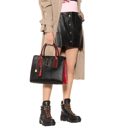 Shop Marc Jacobs Big Shot Leather Tote In Black