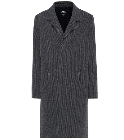 Shop Apc Cyriel Wool-blend Coat In Blue