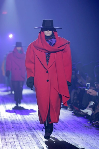 Shop Marc Jacobs Shawl-collar Wool-blend Coat In Red