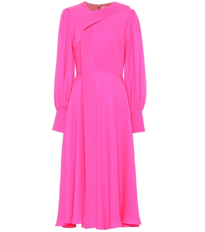Shop Roksanda Adyn Silk Satin Midi Dress In Pink
