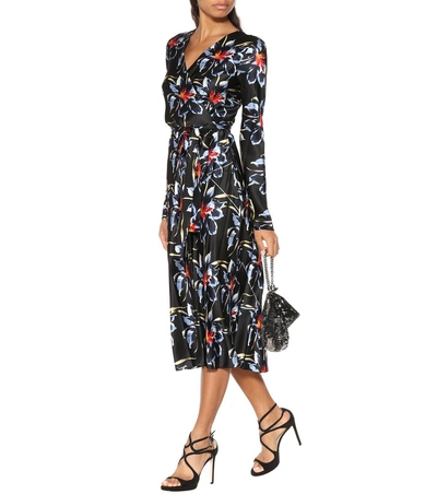 Shop Diane Von Furstenberg Tilly Silk Wrap Dress In Black