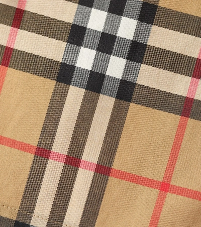 Shop Burberry Vintage Check Cotton Dress In Beige