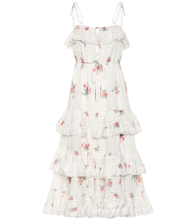 Shop Zimmermann Heathers Pintuck Cotton Midi Dress In White